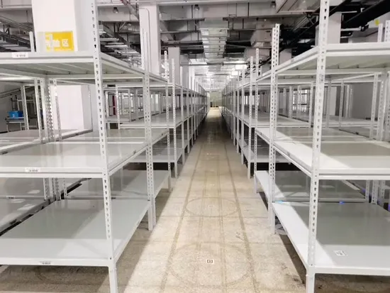 Grey Color MDF/ Steel Decking Panel Angle Steel Shelving Boltless Rivet Rack for Pop up Display Stand
