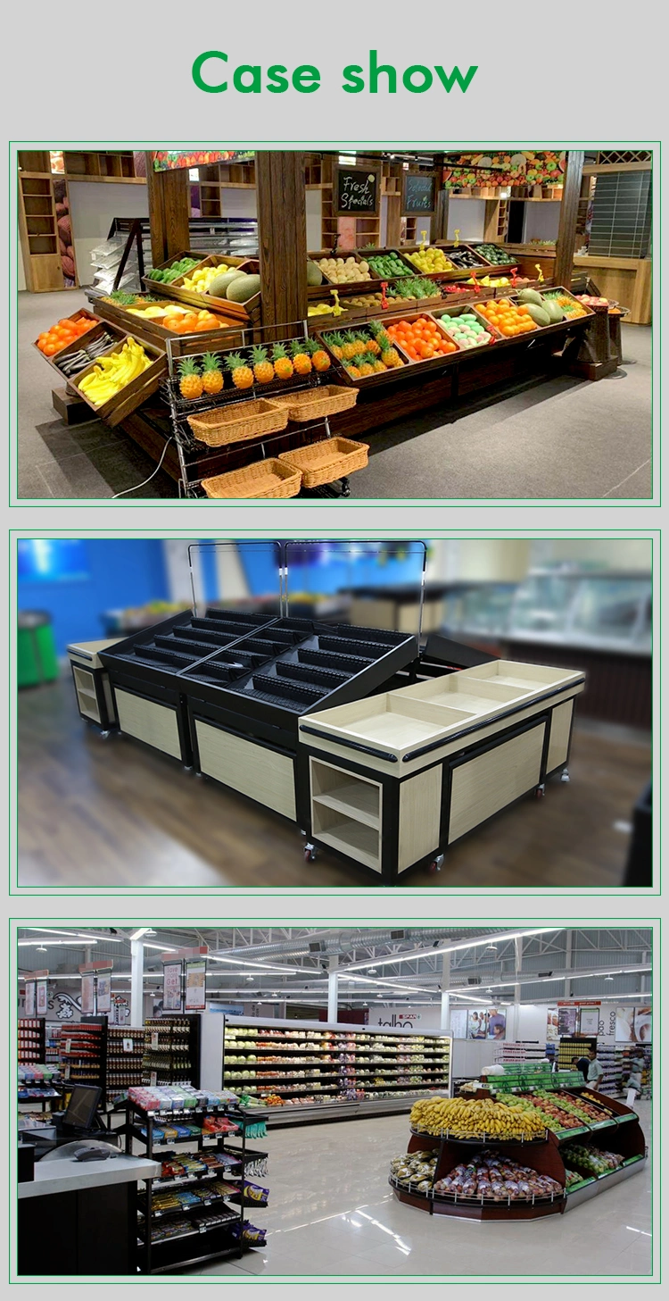 2 Tier Basket Market Shelves Fruit Vegetable Rack for Shop