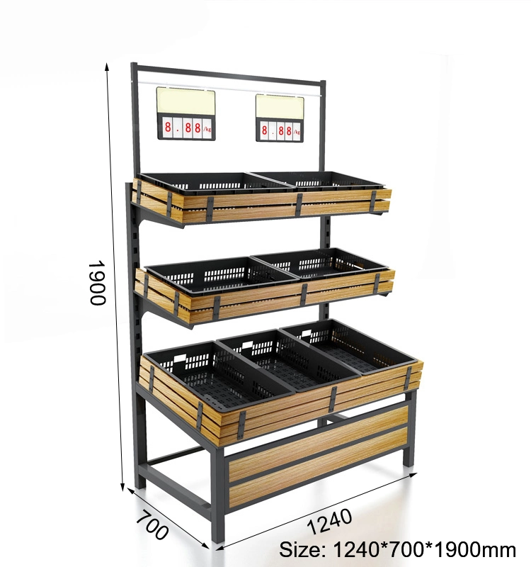 Wooden Awesome Stainless Steel Fresh Fruit and Vegetable Rack