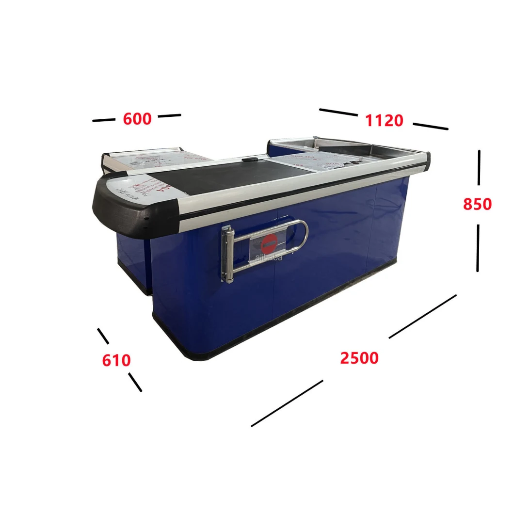 Shop Counter Table Supermarket Checkout Counter with Conveyor Belt