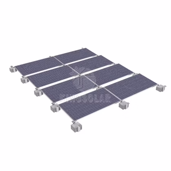 Dual-Tilt Angle Steel Solar Panel Mounting Rack on Flat Roof