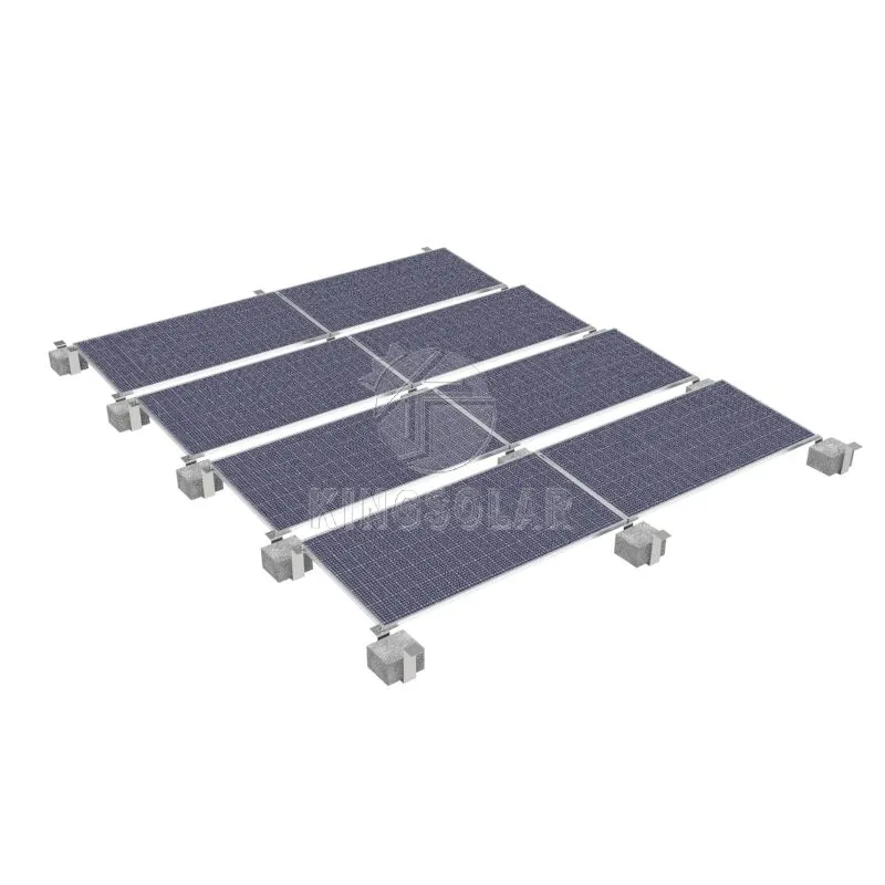 Dual-Tilt Angle Steel Solar Panel Mounting Rack on Flat Roof