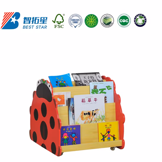 Kids Cartoon Bookcase Bookshelf, School Library Book Rack, Kindergarten and Preschool Furniture, Playroom Furniture, Wooden Display Children Storage Book Shelf