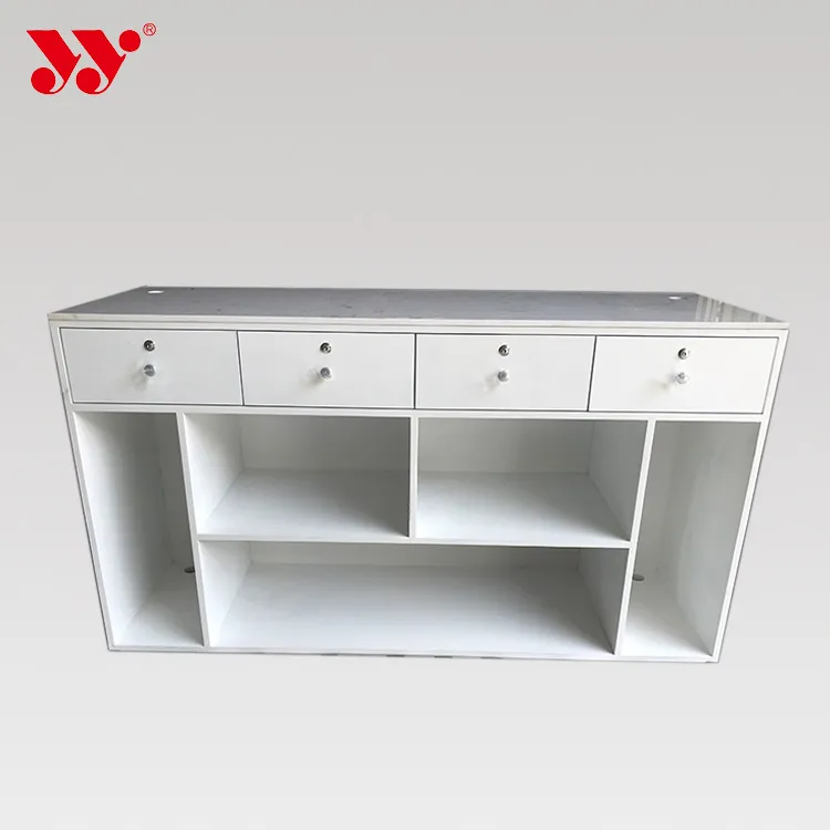 実用的なスーパーマーケット衣料品店用のホワイトオーク大理石のチェックアウトカウンター